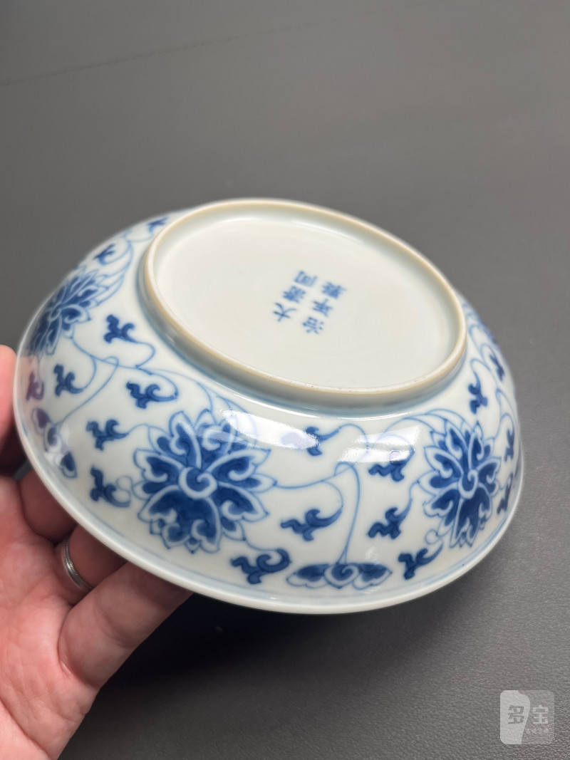 清同治  青花缠枝莲纹盘（一对） - 图9